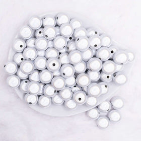 16mm White Miracle Bubblegum Bead