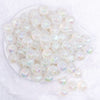 top view of a pile of 16mm White Opalescence Bubblegum Bead