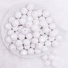 top view of a pile of 16mm White Faceted Bubblegum Beads