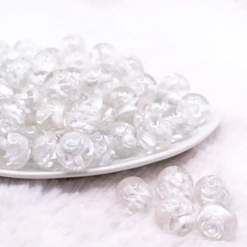 16mm White Rose Bubblegum Beads