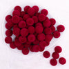 top view of a pile of 16mm Wine Red Velvet Bubblegum Bead