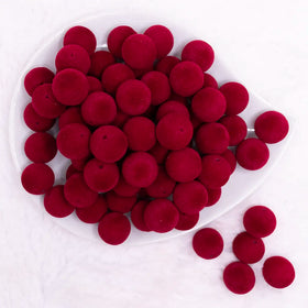 16mm Wine Red Velvet Bubblegum Bead