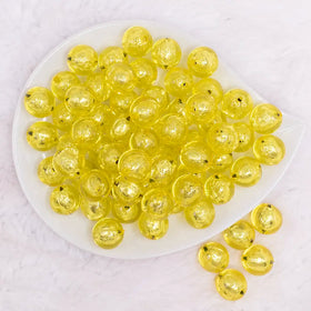 16mm Yellow Foil Bubblegum Beads