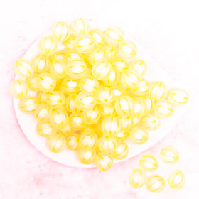 16mm Yellow Frosted Pumpkin Shaped Bubblegum Bead