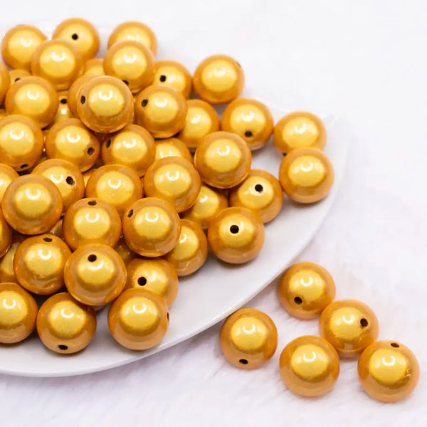 front view of a pile of 16mm Yellow Miracle Bubblegum Bead