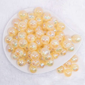 16mm Yellow Opalescence Bubblegum Bead