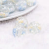 macro view of a pile of 18mm Blue and Yellow Confetti Acrylic Water Beads