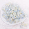 top view of a pile of 18mm Blue and Yellow Confetti Acrylic Water Beads