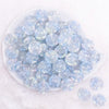 top view of a pile of 18mm Blue, Pink and Green Confetti Acrylic Water Beads