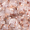 close up view of a pile of 18mm Brown Confetti Acrylic Water Beads