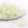 front view of a pile of 18mm Green and Yellow Confetti Acrylic Water Beads