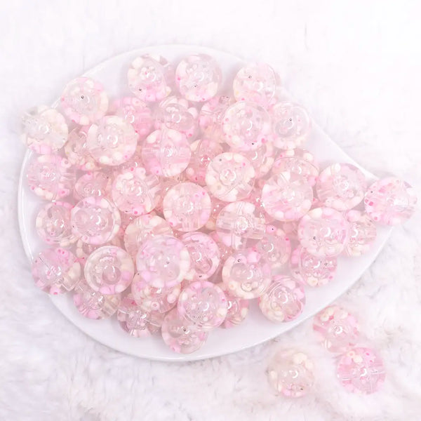 top view of a pile of 18mm Light Pink Confetti Acrylic Water Beads