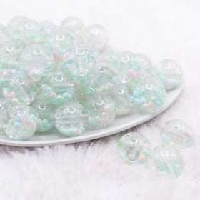 18mm Mint and Pink Confetti Acrylic Water Beads