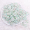 top view of a pile of 18mm Mint and Pink Confetti Acrylic Water Beads