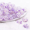 front view of a pile of 18mm Purple Confetti Acrylic Water Beads