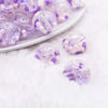 macro view of a pile of 18mm Purple Confetti Acrylic Water Beads