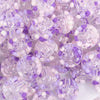 close up view of a pile of 18mm Purple Confetti Acrylic Water Beads