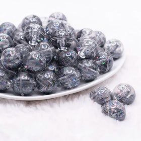 18mm Black Glitter Acrylic Water Beads