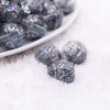 macro view of a pile of 18mm Black Glitter Acrylic Water Beads