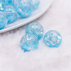 macro view of a pile of 18mm Blue Glitter Acrylic Water Beads