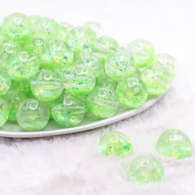 18mm Green Glitter Acrylic Water Beads