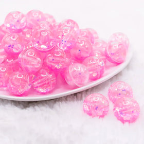 18mm Hot Pink Glitter Acrylic Water Beads