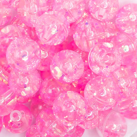 18mm Hot Pink Glitter Acrylic Water Beads