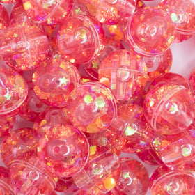 18mm Red Glitter Acrylic Water Beads