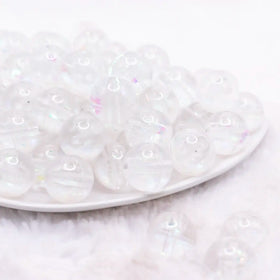 18mm White Glitter Acrylic Water Beads