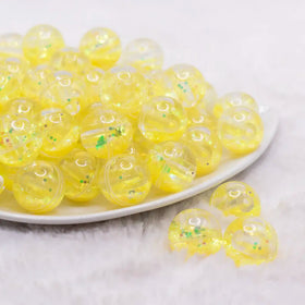 18mm Yellow Glitter Acrylic Water Beads