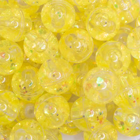 18mm Yellow Glitter Acrylic Water Beads