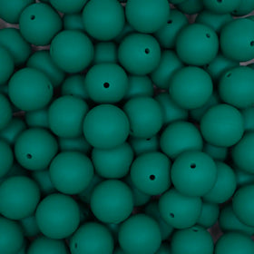 19mm Deep Green Round Silicone Bead