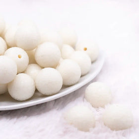 19mm Ivory Sugar Bubblegum Beads