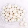 top view of a pile of 19mm Ivory Sugar Bubblegum Beads