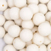 close up view of a pile of 19mm Ivory Sugar Bubblegum Beads