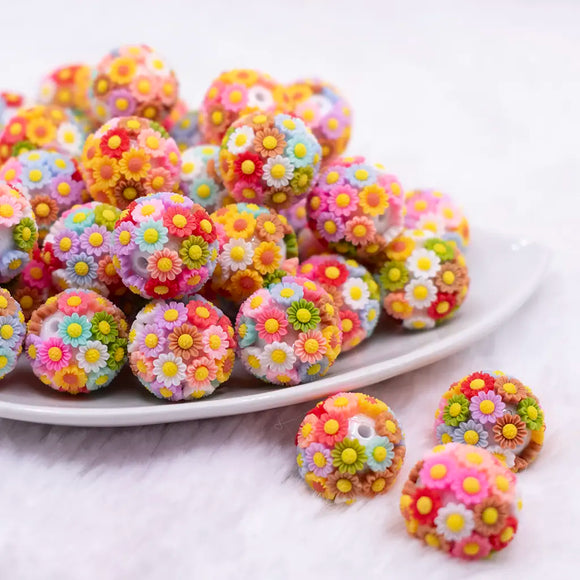 17mm Colorful Daisy Flower luxury bead