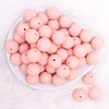 top view of a pile of 19mm Peach Sugar Bubblegum Beads
