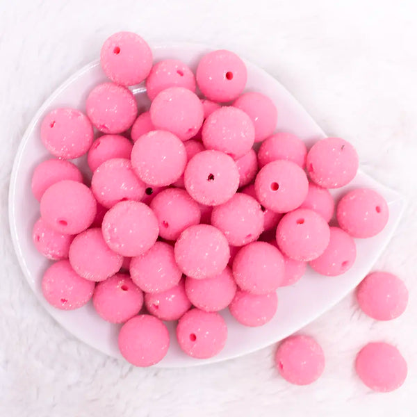 top view of a pile of 19mm Pink Sugar Bubblegum Beads
