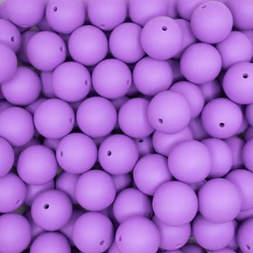 19mm Purple  Round Silicone Bead