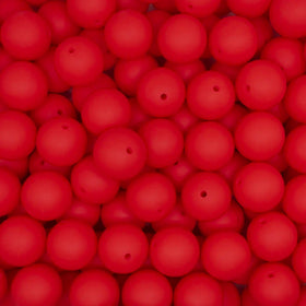 19mm Red Round Silicone Bead