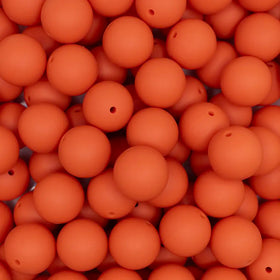 19mm Carrot Orange Round Silicone Bead