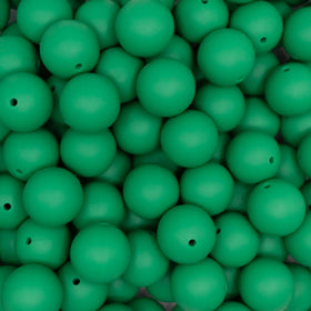 19mm Christmas Green Round Silicone Bead