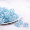 front view of a pile of 20mm Baby Blue Berry Rhinestone Bubblegum Beads
