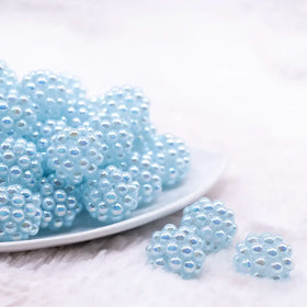 20mm Baby Blue Berry Rhinestone Bubblegum Beads