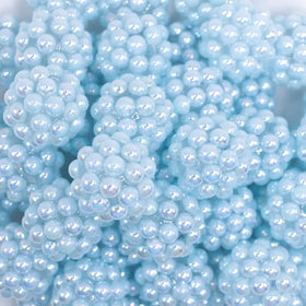 20mm Baby Blue Berry Rhinestone Bubblegum Beads