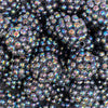close up view of a pile of 20mm Black Berry Rhinestone Bubblegum Beads