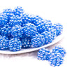 front view of a pile of 20mm Blue Berry Rhinestone Bubblegum Beads