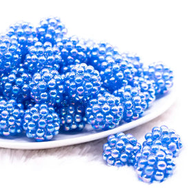 20mm Blue Berry Rhinestone Bubblegum Beads