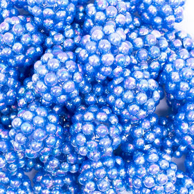 20mm Blue Berry Rhinestone Bubblegum Beads