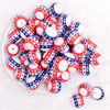 top view of a pile of 20mm Stars and Stripes Print Acrylic Bubblegum Beads
